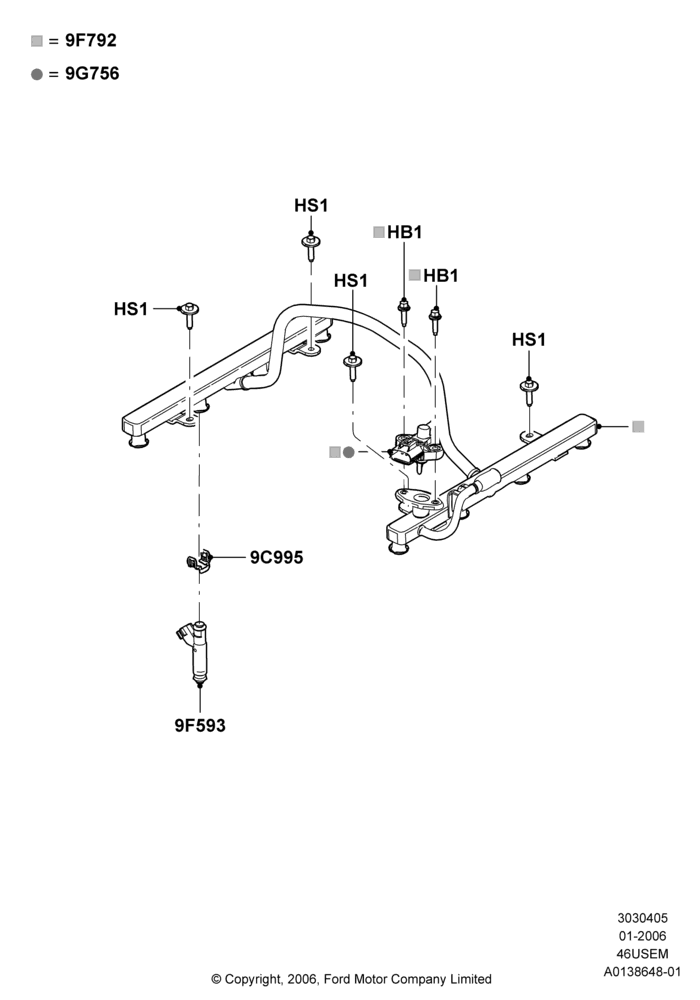 05B - Fuel Injectors and Pipes, 4.6L 3V V8; 30/JAN/2006-29/OCT/2010