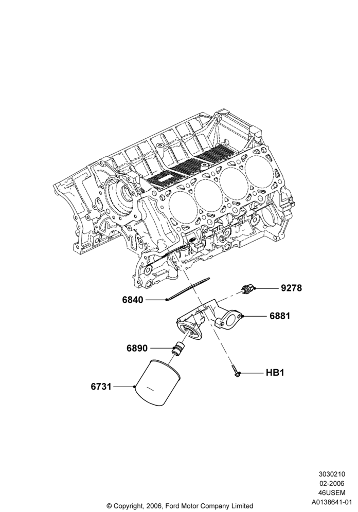10B - Oil Cooler and Filter, 4.6L 3V V8; 30/JAN/2006-29/OCT/2010