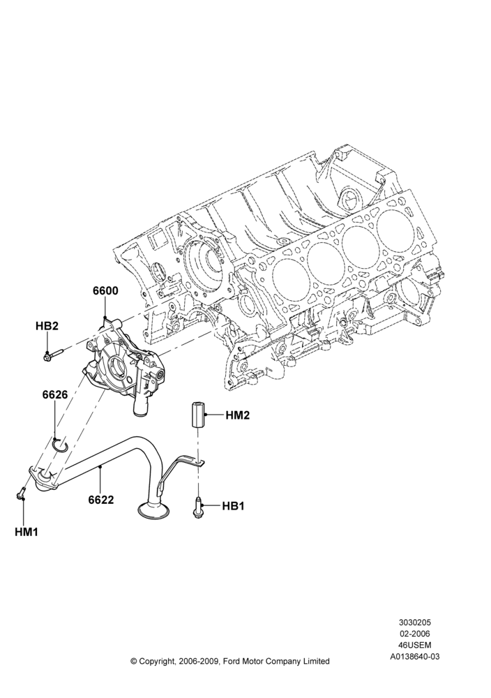 05B - Oil Pump, 4.6L 3V V8; 30/JAN/2006-29/OCT/2010