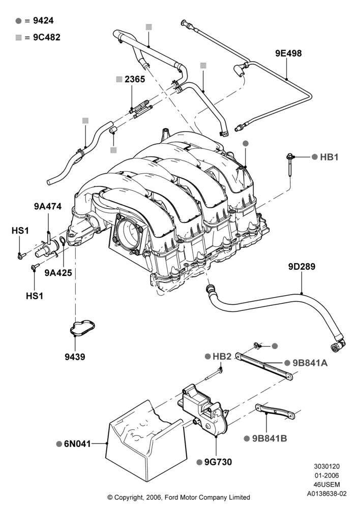 20B - Intake Manifold, 4.6L 3V V8; 30/JAN/2006-13/AUG/2008