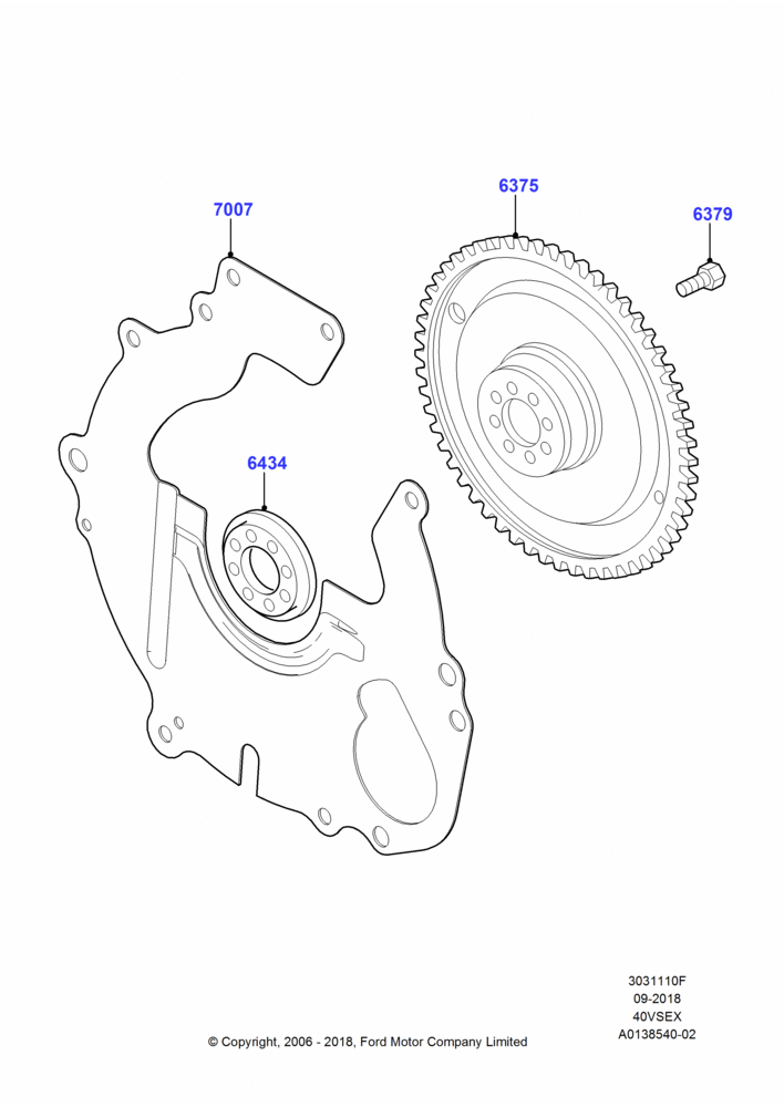 10F - Flywheel, 4.0L V6 12V SOHC EFI; 30/JAN/2006-29/OCT/2010