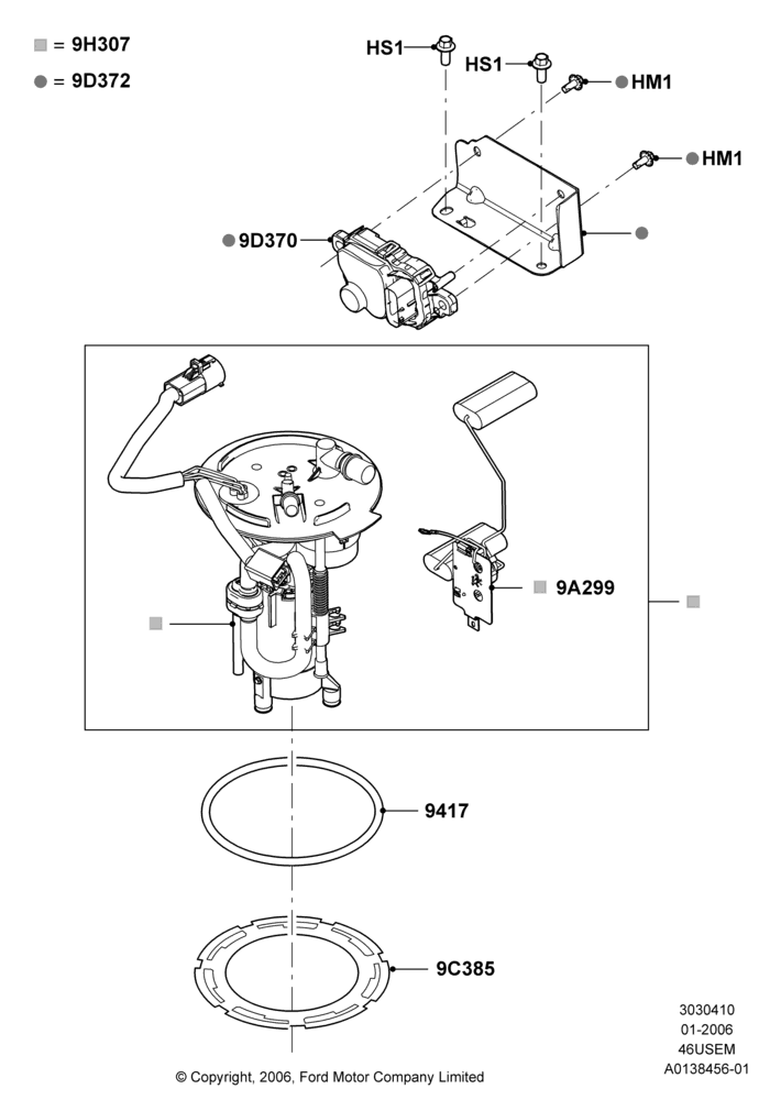 10P - Fuel Pump And Sender Unit, 4.0L V6 12V SOHC EFI; 30/JAN/2006-29/OCT/2010