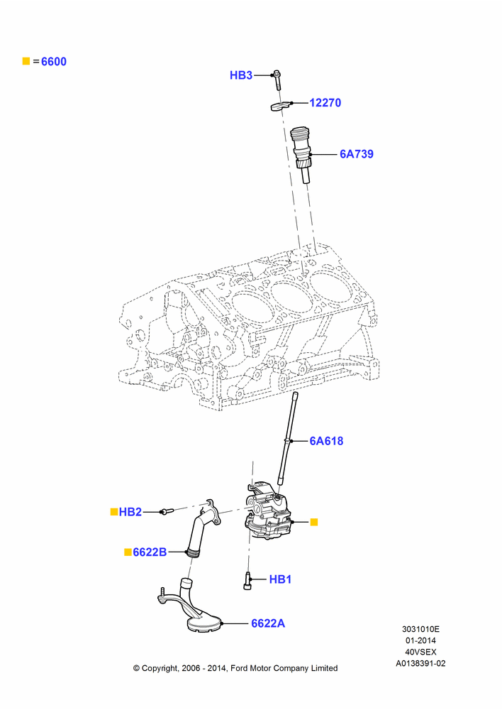 05E - Oil Pump, 4.0L V6 12V SOHC EFI; 30/JAN/2006-29/OCT/2010