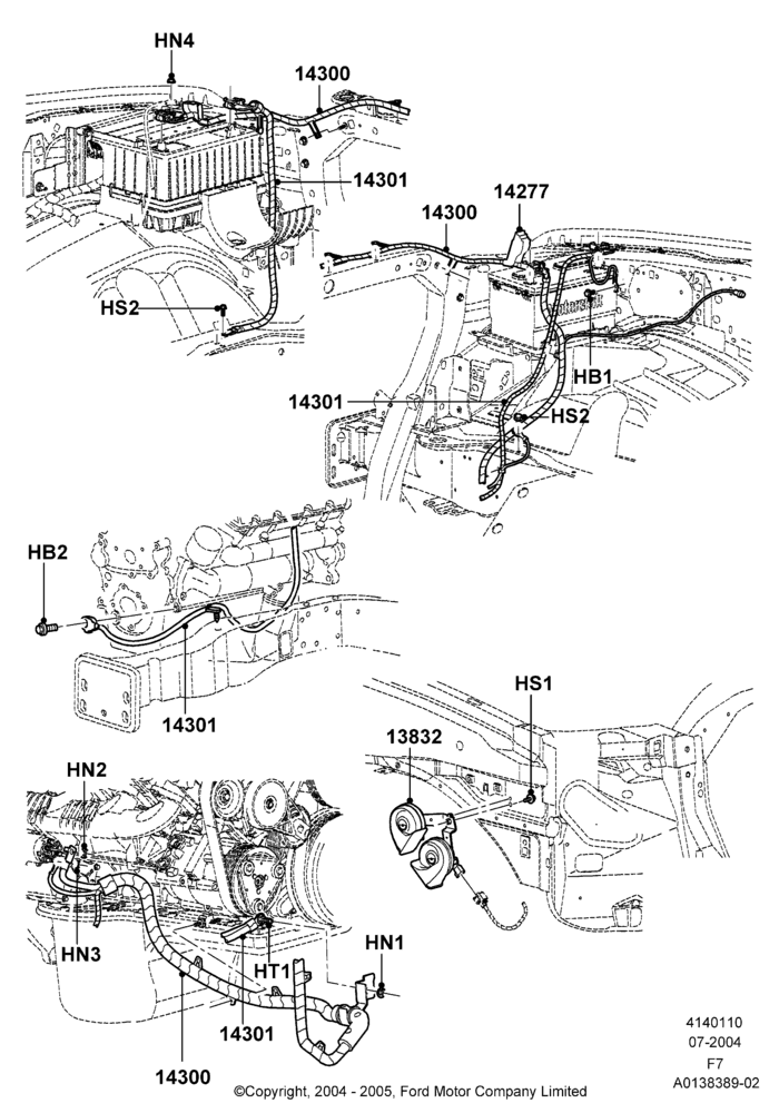 10B - Battery Cables and Horn, With Diesel Engines; 19/JUL/2004-12/FEB/2010