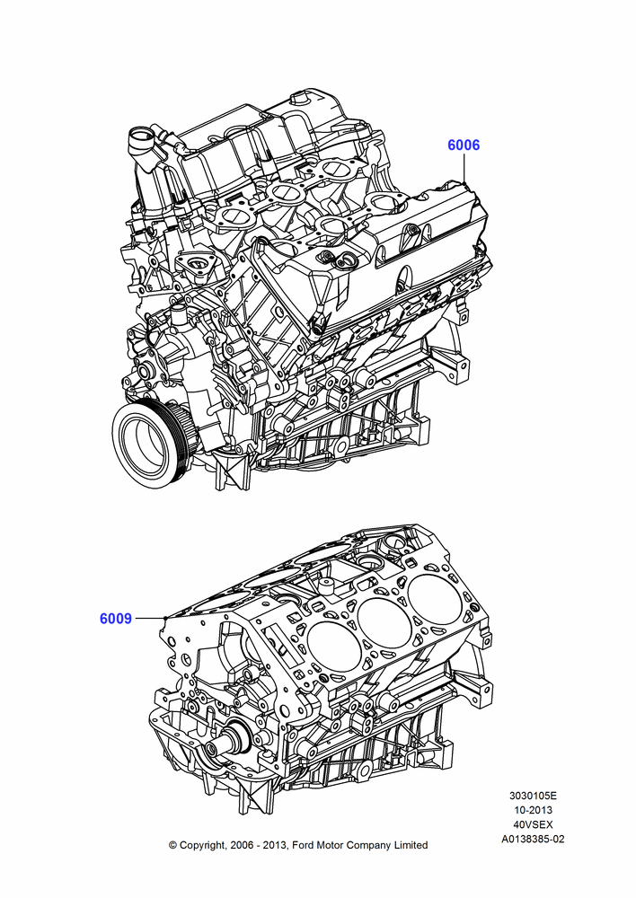 05E - Service Engine and Short Block, 4.0L V6 12V SOHC EFI; 30/JAN/2006-29/OCT/2010