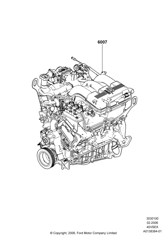 00E - Engine Assy Fully Dressed, 4.0L V6 12V SOHC EFI; 30/JAN/2006-29/OCT/2010