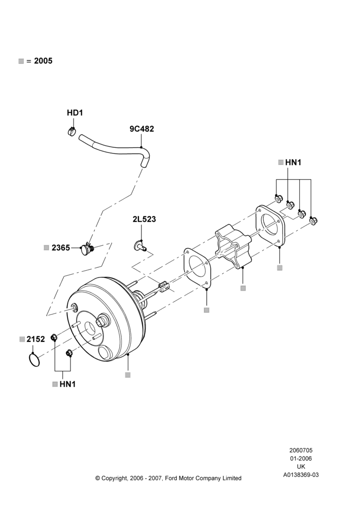 05A - Brake Booster, 4.0L V6 12V SOHC EFI; 30/JAN/2006-29/OCT/2010