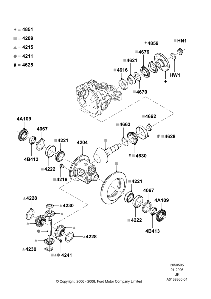 05A - Components - Rear Axle Diff & Carr.; 30/JAN/2006-25/JUN/2007
