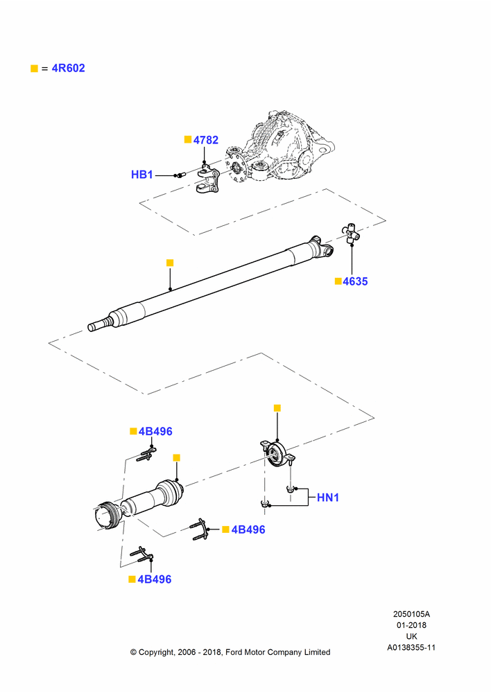 05A - Drive Shaft - Rear Axle Drive, LHD 4WD (FTD), LHD 4WD (Part Time Drive); 30/JAN/2006-29/OCT/2010