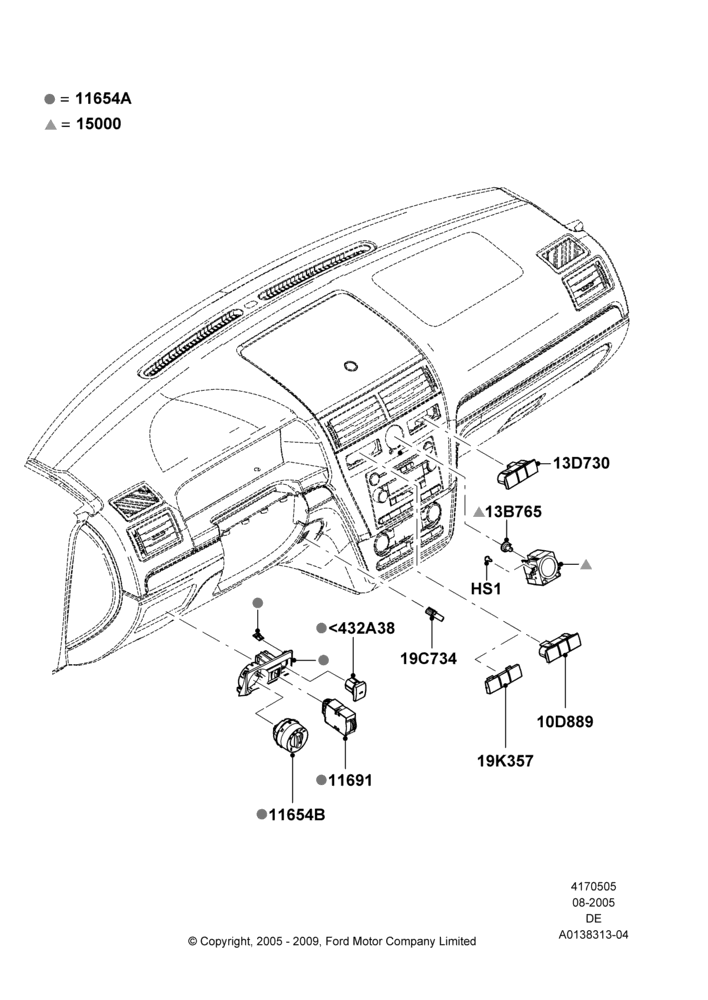 05A - Instrument Panel Related Parts, Ford Division Derivative; 01/AUG/2005-04/FEB/2009
