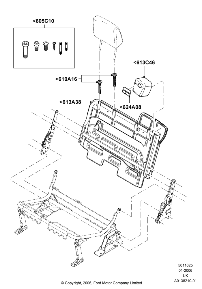 25A - Rear Seat Back, 60% Seat, RH; 30/JAN/2006-25/JUN/2007