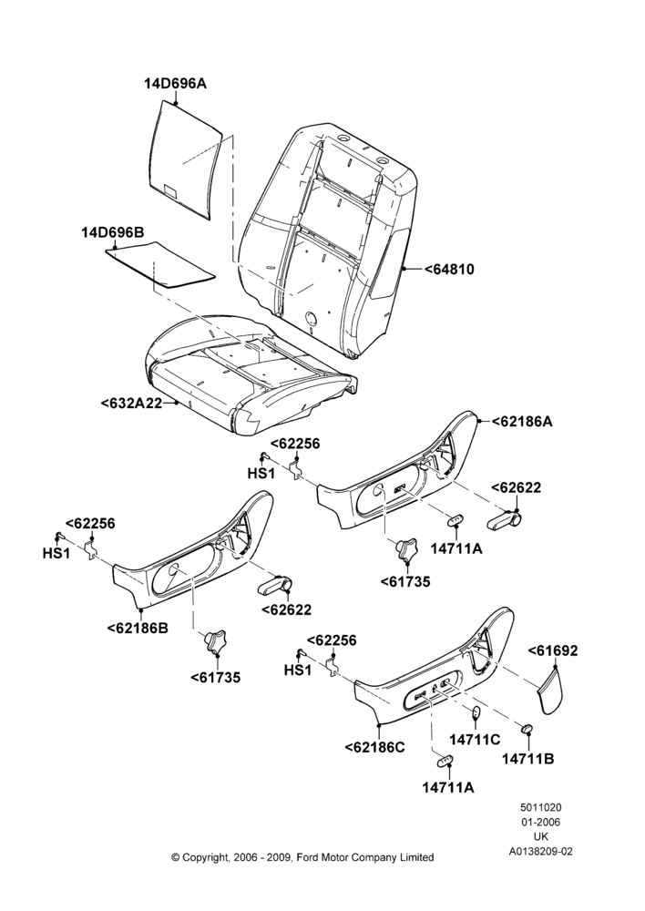 20A - Front Seat Pads/Valances & Heating, Driver Seat; 30/JAN/2006-29/OCT/2010