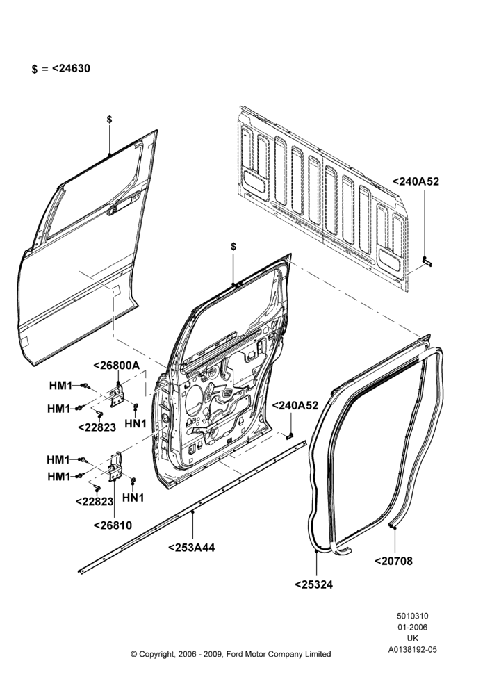 10 - Rear Doors, Hinges & Weatherstrips; 30/JAN/2006-29/OCT/2010