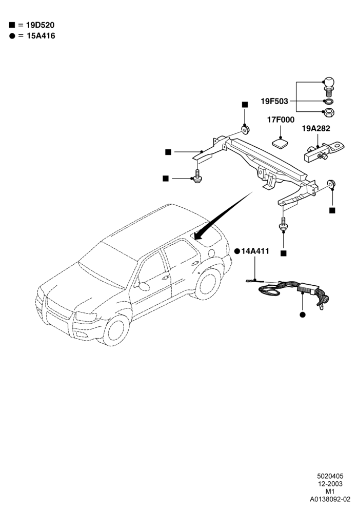 05D - Tow Bar, (+) North American Markets, Accessory Type; 22/DEC/2003-01/MAY/2006