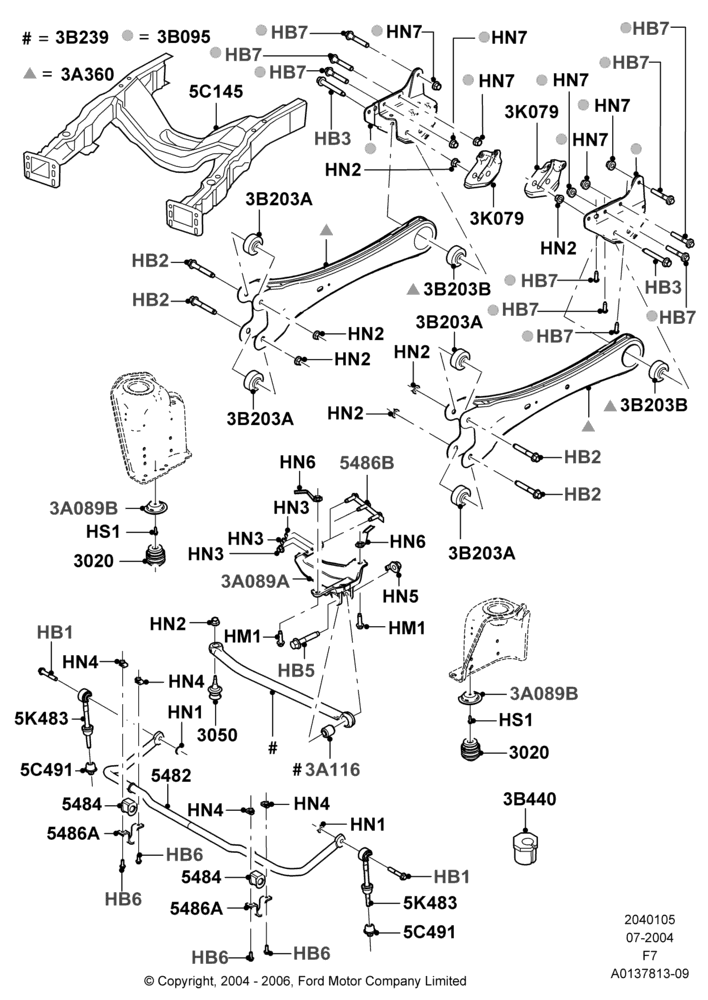 05C - Front Susp.Arms/Stabilizer/X-Member, Ford 550 Series, Ford 450 Series; 19/JUL/2004-18/DEC/2006