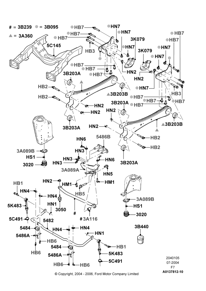 Front Susp.Arms/Stabilizer/X-Member, Ford 250 Series, Ford 350 Series, LHD 4WD (Part Time Drive)