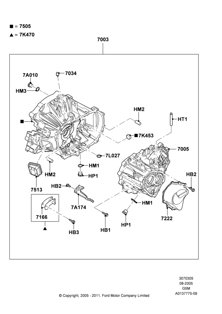 05 - Manual Transmission and Case, 5 Speed Manual (G5M); 01/AUG/2005-04/FEB/2009