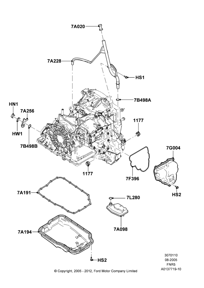 10 - Transmission External Components, 5 Speed Auto Mazda FNR5; 03/OCT/2005-04/FEB/2009