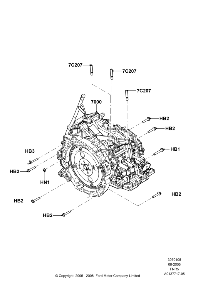 05 - Transmission & Speedometer Drive, 5 Speed Auto Mazda FNR5; 03/OCT/2005-04/FEB/2009
