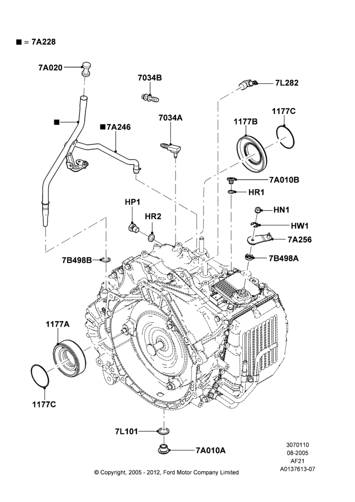 10B - Transmission External Components, 6-Speed Automatic Transaxle - AWF21; 01/AUG/2005-29/JUL/2012