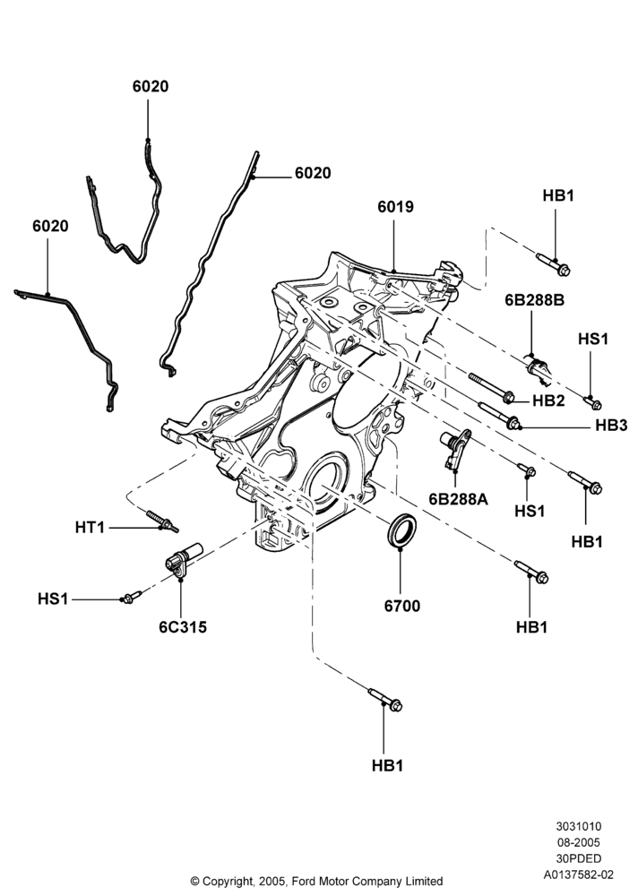 10E - Timing Gear Covers, 3.0 DOHC EFI; 01/AUG/2005-04/FEB/2009