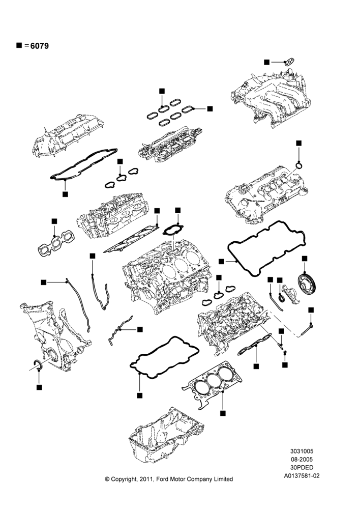 05E - Engine Gasket Kits, 3.0 DOHC EFI; 01/AUG/2005-04/FEB/2009