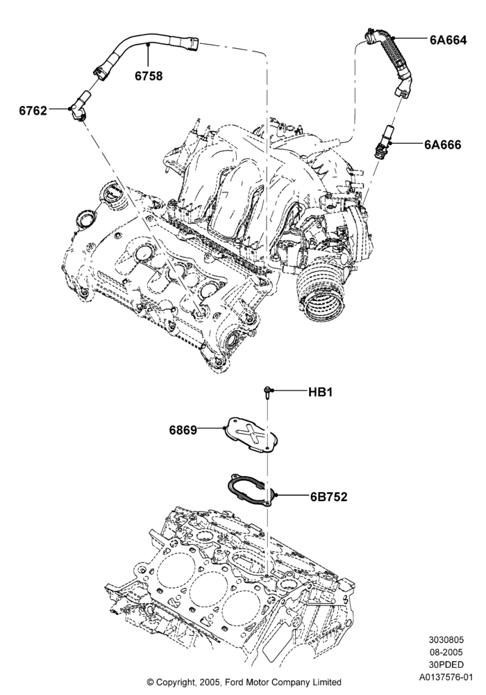 05E - Emission Control - Crankcase, 3.0 DOHC EFI; 01/AUG/2005-04/FEB/2009