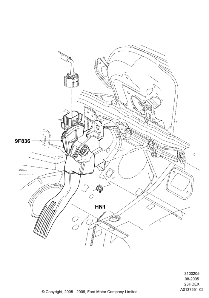 05B - Accelerator/Injection Pump Controls, 2.3L Duratec-HE (145PS) - MI4; 01/AUG/2005-04/FEB/2009
