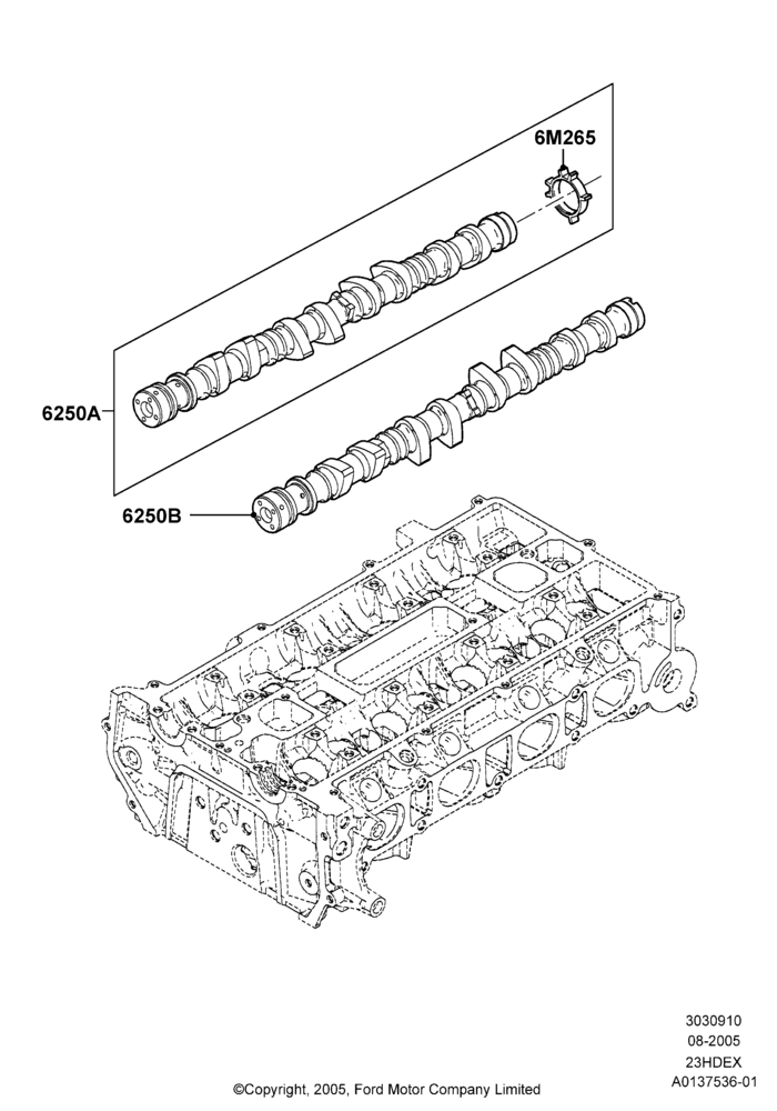 10B - Camshaft, 2.3L Duratec-HE (145PS) - MI4; 01/AUG/2005-04/FEB/2009