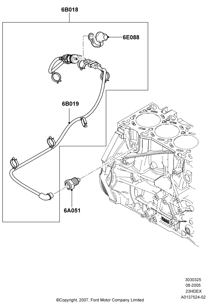 25B - Engine Heater, 2.3L Duratec-HE (145PS) - MI4; 01/AUG/2005-04/FEB/2009