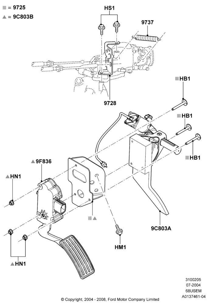05A - Accelerator/Injection Pump Controls, 6.8L Gas EFI V10; 19/JUL/2004-18/DEC/2006