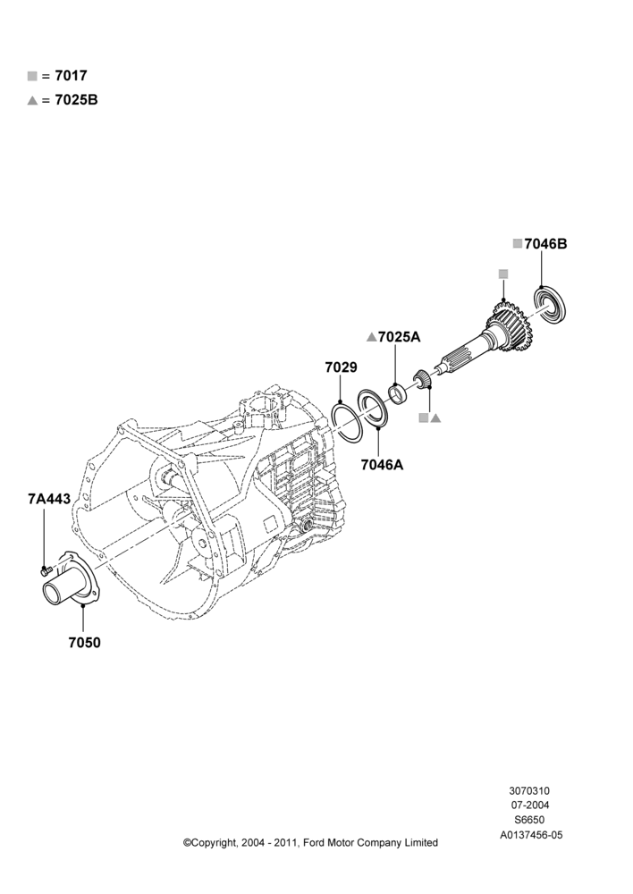 10A - Input Shaft, Gear Sets & Bearings, 6 Speed Manual Z/F S6-650, LHD RWD, M6HD-W 6 Speed Manual Transmission; 19/JUL/2004-12/FEB/2010