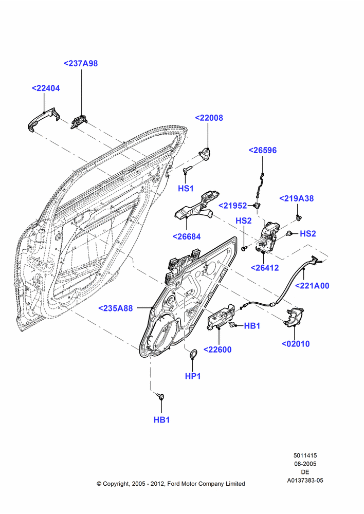 15 - Rear Door Lock Controls; 01/AUG/2005-29/JUL/2012