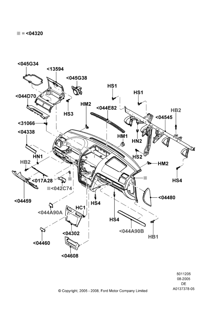 05A - Instrument Panel, Ford And Mercury Derivative; 01/AUG/2005-04/FEB/2009