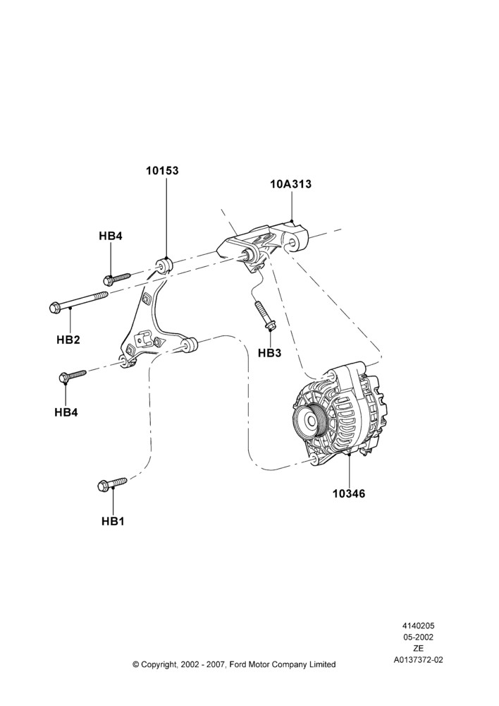 05D - Alternator and Mountings, 4.6 DOHC EFI S/C; 06/MAY/2002-12/MAY/2004