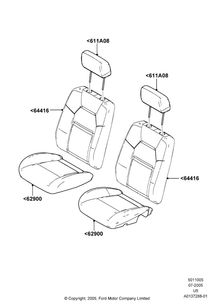 05C - Front Seat Covers; 19/JUL/2005-07/AUG/2006