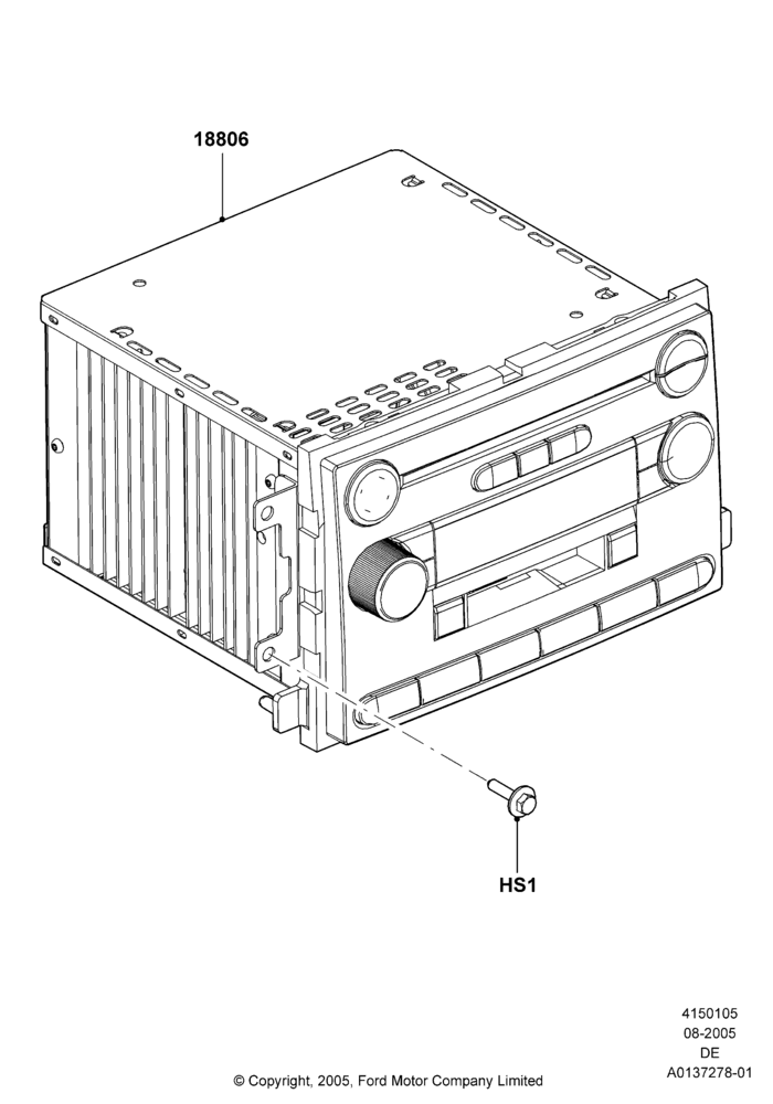 05A - Audio Equipment - Original Fit, Less Upgraded Sound System, Standard Audio (Base); 01/AUG/2005-30/AUG/2006