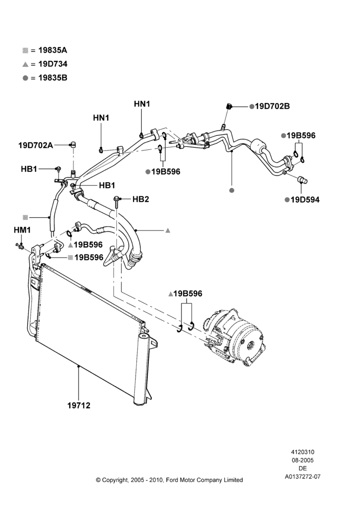 10A - Air Conditioning Condensr/Compressr, Condenser Assy; 01/AUG/2005-04/FEB/2009