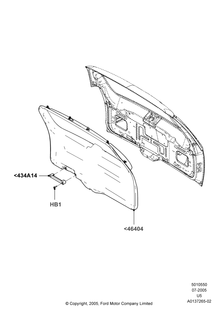 50B - Back Door/Tailgate Trim Panels; 19/JUL/2005-16/DEC/2010