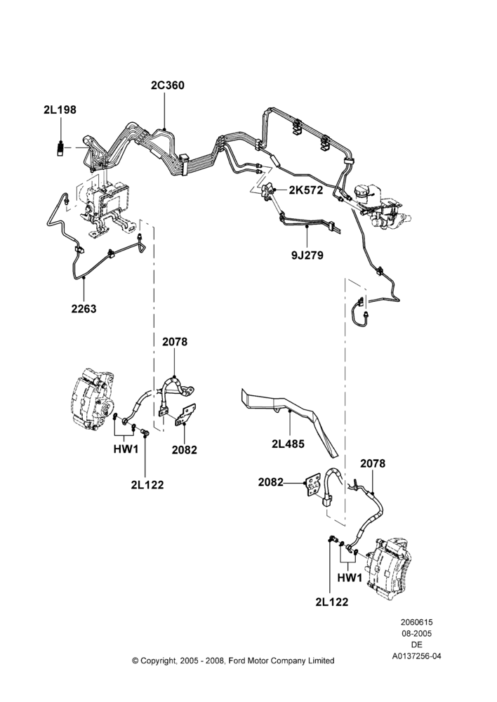 15A - FRONT BRAKE LINES, 4 Wheel Anti-Lock Braking System; 01/AUG/2005-04/FEB/2009
