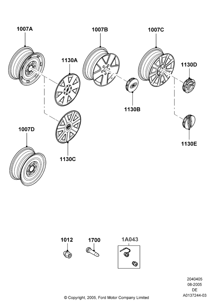 05A - Wheels, With 16" Wheels; 01/AUG/2005-30/AUG/2006