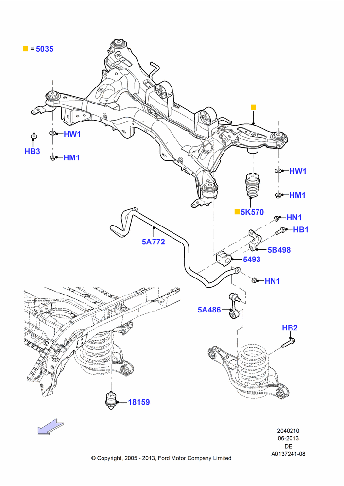 10 - Rear Cross Member & Stabilizer Bar; 01/AUG/2005-29/JUL/2012
