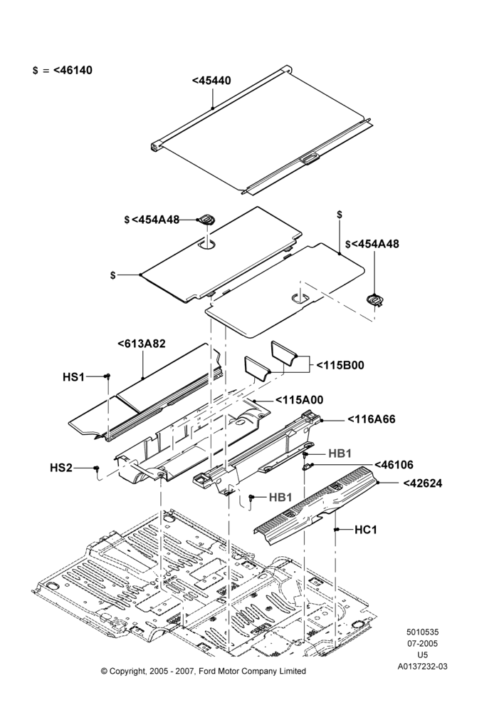35B - Load Compartment Trim, Less 3rd Row Rear Seat; 19/JUL/2005-16/DEC/2010