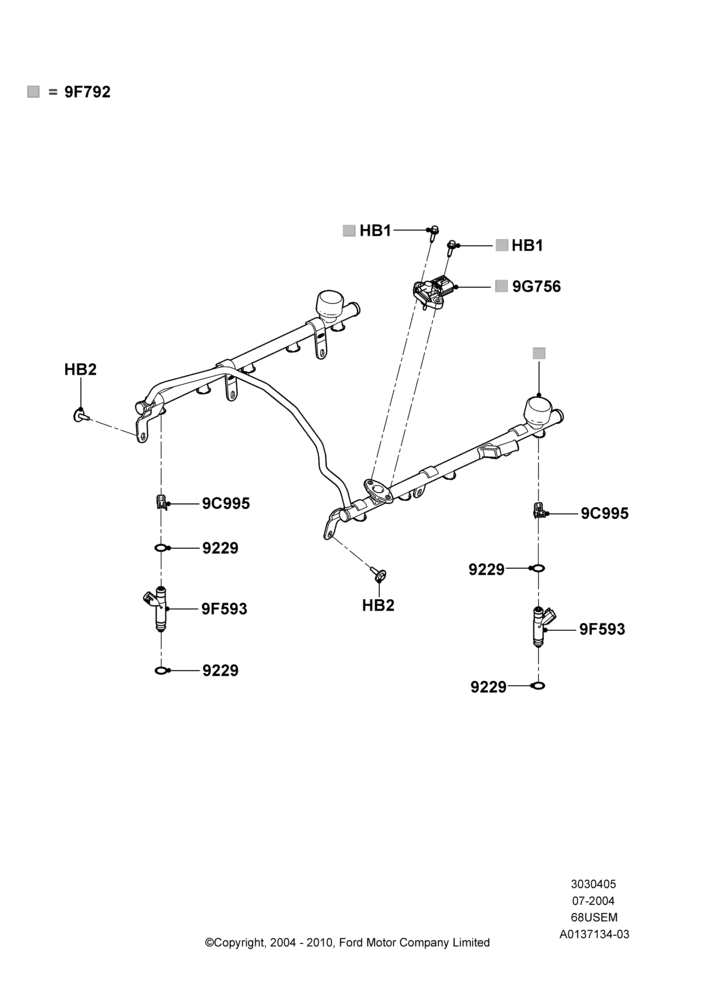 05A - Fuel Injectors and Pipes, 6.8L Gas EFI V10; 19/JUL/2004-12/FEB/2010