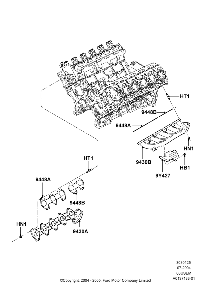 Exhaust Manifold, 6.8L Gas EFI V10