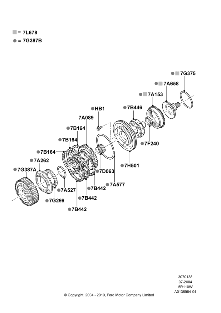 38A - Coast Clutch and Components, 5 Speed Auto 5R110W - HI/Torque, 5R110W 5 Speed Auto Trans NAAO; 19/JUL/2004-12/FEB/2010