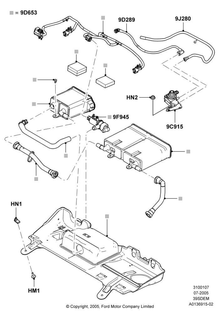 07F - Fuel Vapour System, 3.9L Dohc EFI NA V8 Gas*HP; 01/JUL/2005-01/JUL/2005