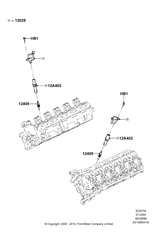 05A - Ignition Coil and Wires/Spark Plugs, 6.8L Gas EFI V10; 19/JUL/2004-12/FEB/2010