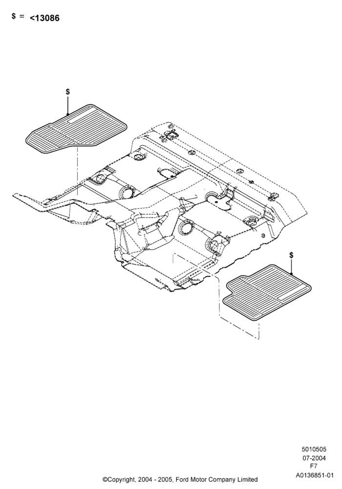 05XA - Floor Trim, Regular Cab, Accessory Fit; 19/JUL/2004-15/MAY/2006