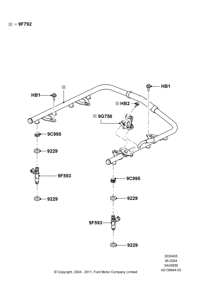 05E - Fuel Injectors and Pipes, 5.4L 3V V8; 19/JUL/2004-12/FEB/2010
